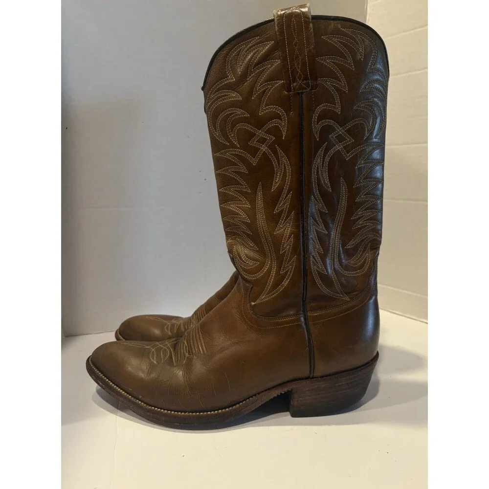 Vintage Dan Post Western Boots Men’s 9.5D Light Brown Leather